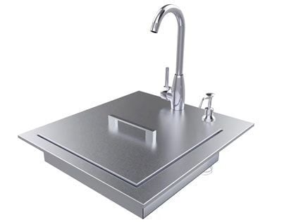Sunstone 20-Inch ADA Compliant Single Sink with Cover & Hot/Cold Faucet