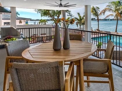 Admiral Teak 5-Piece Bar Set in Brown Sand