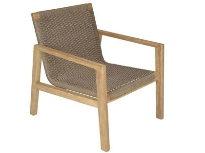 Admiral Teak Rope Club Chair in Brown Sand
