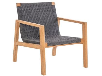 Admiral Teak Rope Club Chair in Charcoal Grey