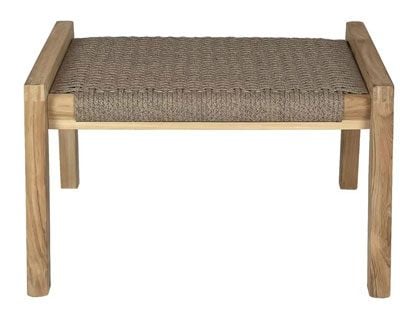Admiral Teak Rope Ottoman in Charcoal Grey