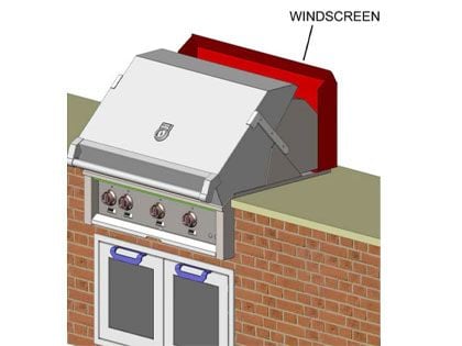 Hestan Stainless Steel Wind Guard for 30-Inch Grills