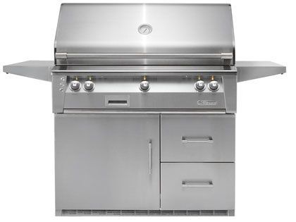 Alfresco 42-Inch Luxury Gas Grill With Infrared Sear Zone, Rotisserie & Refrigerated Cart