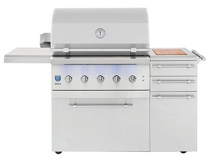 American Made Grills Encore 36-Inch Hybrid Wood, Charcoal & Gas Grill with Infrared Sear Burner & Rotisserie Kit