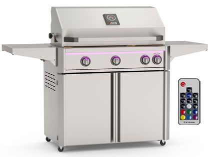 AOG L-Series 36-Inch 3-Burner Gas Grill With Rear IR Burner, Rotisserie Kit, Internal Lights & LED Multi-Color Lights