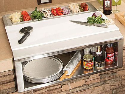 Alfresco 30-Inch Pizza Prep & Garnish Center