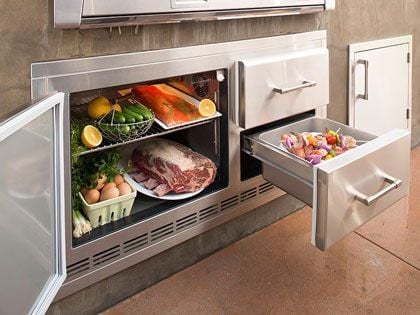 Alfresco 42-Inch 7.2 Cu. Ft. Under Grill Outdoor Rated Refrigerator