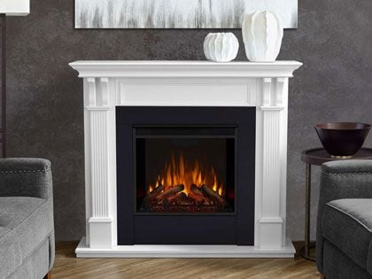 Ashley 48-Inch Electric Fireplace Mantel in White