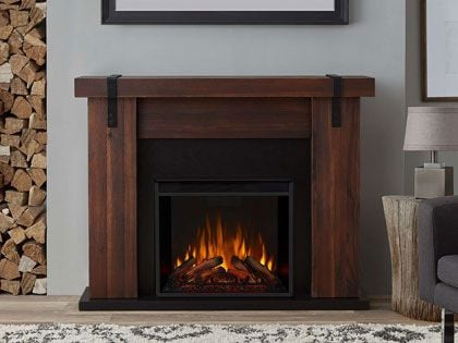 Aspen 49-Inch Electric Fireplace Mantel in Chestnut Barnwood