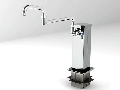 Alfresco Adjustable Outdoor Rated Pot Filler Tower With Cold Water Faucet