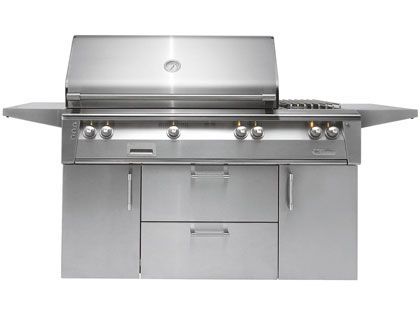 Alfresco 56-Inch ALXE-56SZC Deluxe Gas Grill With Infrared Sear Zone and Rotisserie & Double Side Burner