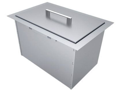 Sunstone 14 x 12-Inch Stainless Steel Single Basin Insulated Wall Ice Chest with Cover