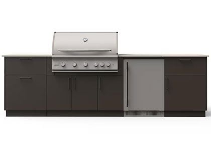 Blaze Morning Glow 10-Ft Outdoor Kitchen Island with 40-Inch Premium LTE+ Gas Grill & Refrigerator