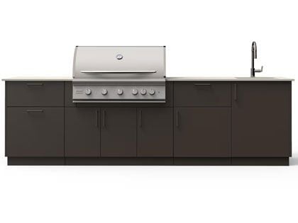 Blaze Sunset 10-Ft Outdoor Kitchen Island with 40-Inch Premium LTE+ Gas Grill, Sink & Faucet
