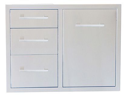 Sunstone Signature Series Beveled Frame Style 30-Inch Propane Combo w/Trash Bag Ring & Triple Drawer