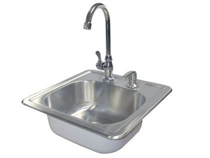 Cal Flame Stainless Steel Sink with Faucet and Soap Dispenser