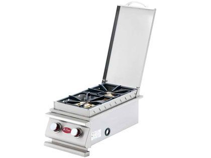 Cal Flame Deluxe Double Built-In Side Burner with LED Lights
