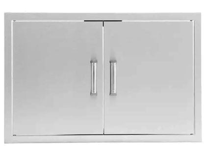 Black Diamond 25-Inch Stainless Steel Double Access Door - Contemporary Handle