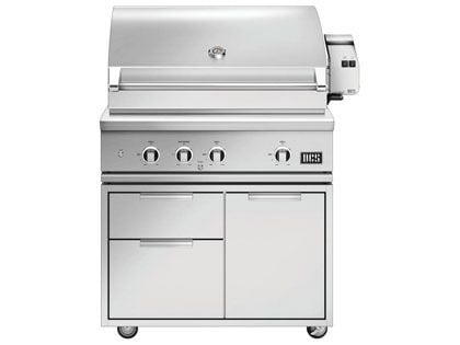 DCS Series 9 36-Inch Gas Grill With Rotisserie & Charcoal on CAD Cart