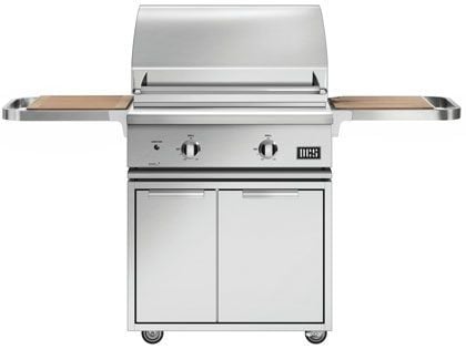 DCS Series 7 30-Inch Gas Grill On CAD Cart with Cutting Board Side Shelves