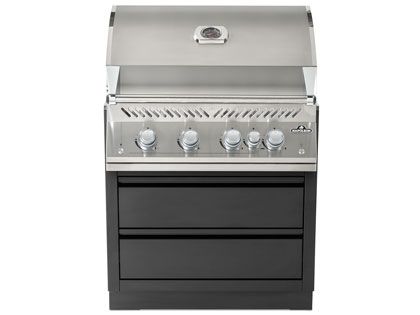 Napoleon 700 Series 32-Inch Gas Grill with Infrared Rear Burner & Rotisserie Kit with Under Grill Cabinet Module