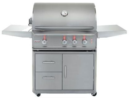 Blaze Professional LUX 34-Inch 3-Burner Gas Grill With Rear Infrared Burner with Cart with LED Lighting