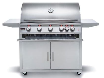 Blaze Premium LTE 40-Inch 5-Burner Propane Gas Grill With Rear Infrared Burner & Grill Lights with Cart