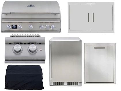 Blaze 6-Piece LTE PRO 40-Inch 5-Burner Gas Grill Outdoor Kitchen Package