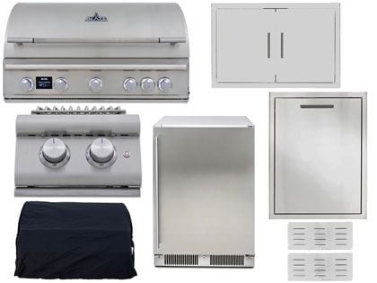 Blaze 8-Piece LTE PRO 40-Inch 5-Burner Gas Grill Outdoor Kitchen Package