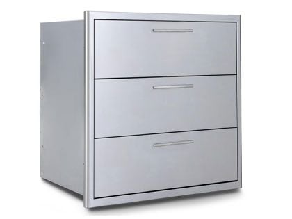 Blaze 30-Inch Stainless Steel Triple Access Drawer with LED Lighting