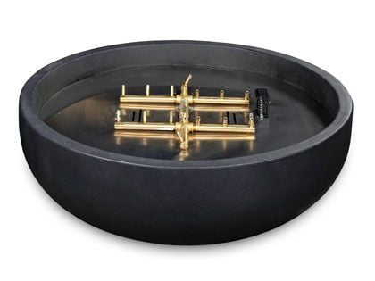 Blaze 38-Inch Round Concrete Gas Fire Bowl in Phantom