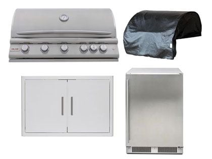Blaze 4-Piece Premium LTE+ 40-Inch 5-Burner Gas Grill With Rear Infrared Burner Outdoor Kitchen Package