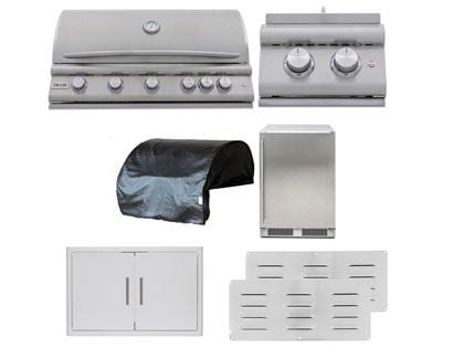Blaze 7-Piece Premium LTE+ 40-Inch 5-Burner Gas Grill With Rear Infrared Burner Outdoor Kitchen Package