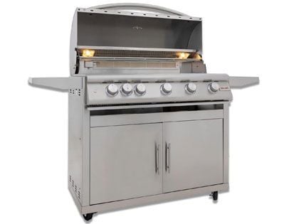 Blaze Premium LTE+ 40-Inch 5-Burner Propane Gas Grill With Rear Infrared Burner & Lift-Assist Hood
