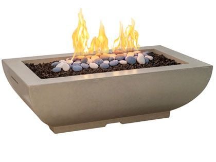 American Fyre Designs 50-Inch Bordeaux Rectangle Fire Bowl with FyreStarter Ignition System