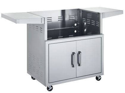 Broilmaster Stainless Steel 32-Inch Cart with 2 Fold-Down Side Shelves