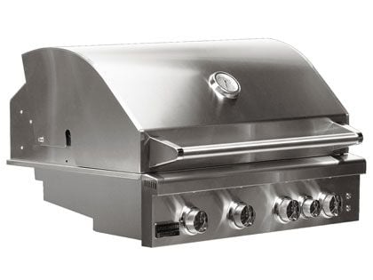 Broilmaster B-Series Deluxe 32-Inch Stainless Steel Built-In Gas Grill with Rear Infrared Burner - Marine Grade