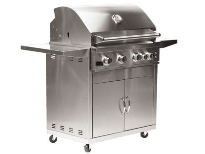 Broilmaster B-Series Deluxe 32-Inch Stainless Steel Freestanding Gas Grill with Rear Infrared Burner