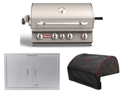 Bull 3-Piece Angus 30-Inch 4-Burner Gas Grill Outdoor Kitchen Package