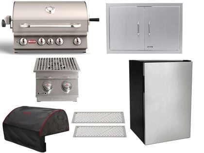 Bull 7-Piece Angus 30-Inch 4-Burner Gas Grill Outdoor Kitchen Package