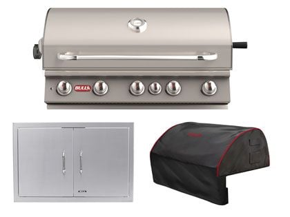 Bull 3-Piece Brahma 38-Inch 5-Burner Gas Grill Outdoor Kitchen Package
