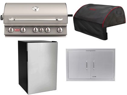 Bull 4-Piece Brahma 38-Inch 5-Burner Gas Grill Outdoor Kitchen Package
