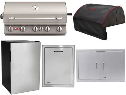 Bull 5-Piece Brahma 38-Inch 5-Burner Gas Grill Outdoor Kitchen Package