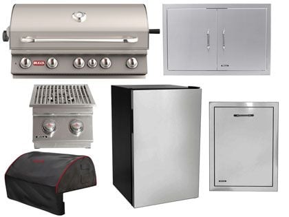 Bull 6-Piece Brahma 38-Inch 5-Burner Gas Grill Outdoor Kitchen Package