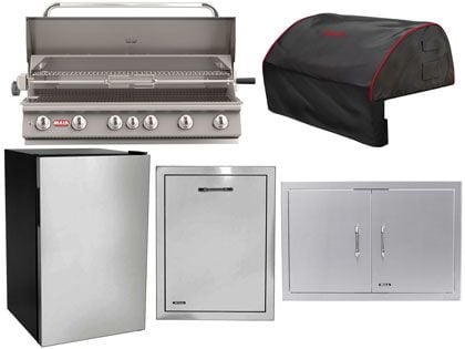 Bull 5-Piece Diablo 46-Inch 6-Burner Gas Grill Outdoor Kitchen Package