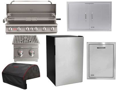 Bull 6-Piece Diablo 46-Inch 6-Burner Gas Grill Outdoor Kitchen Package