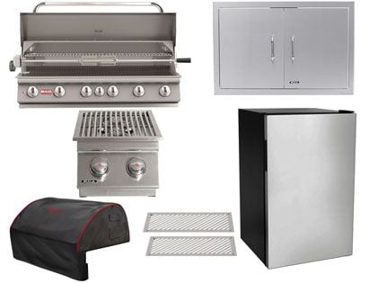 Bull 7-Piece Diablo 46-Inch 6-Burner Gas Grill Outdoor Kitchen Package