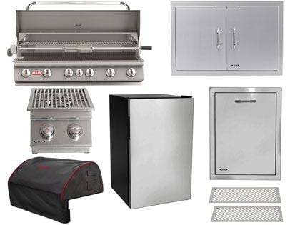 Bull 8-Piece Diablo 46-Inch 6-Burner Gas Grill Outdoor Kitchen Package