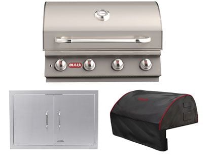 Bull 3-Piece Lonestar Select 30-Inch 4-Burner Gas Grill Outdoor Kitchen Package