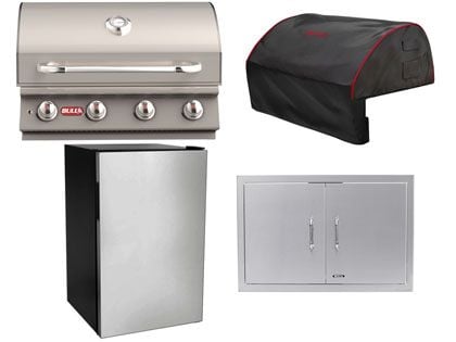 Bull 4-Piece Lonestar Select 30-Inch 4-Burner Gas Grill Outdoor Kitchen Package